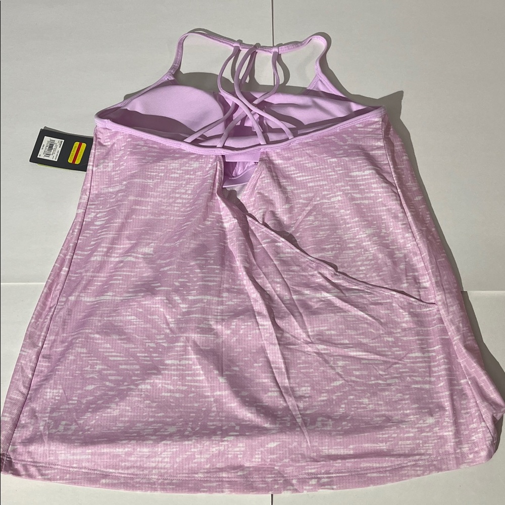 Tek Gear Bright Pink Strappy Sports Bra Tank Top Drytek Medium NEW! Flat Seams - Picture 4 of 6